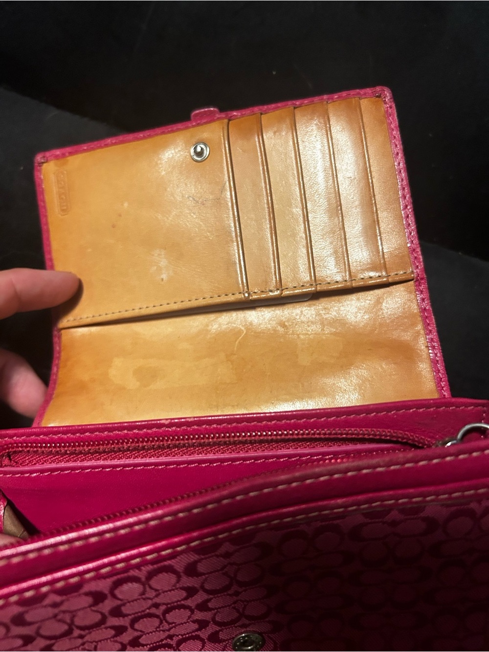 Women's Coach Y2K Pink Signature Wallet with Buckle Accent - Picture 3 of 4